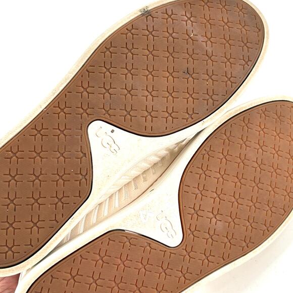 Ugg Sammy Breeze Slip On Sneakers 8 White Tan Flats Travel Beach Resort Cruise - Picture 10 of 11